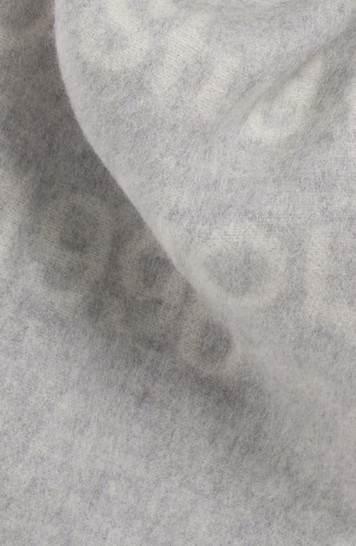 Acne Studios 1996 Logo Jacquard Double Face Wool Fringe Scarf In Gray