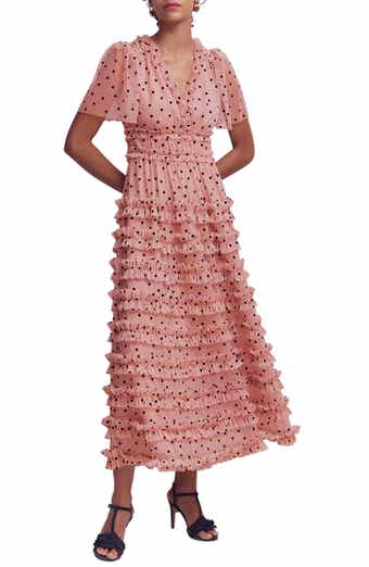 V-Neck Ruffle Tulle Dress