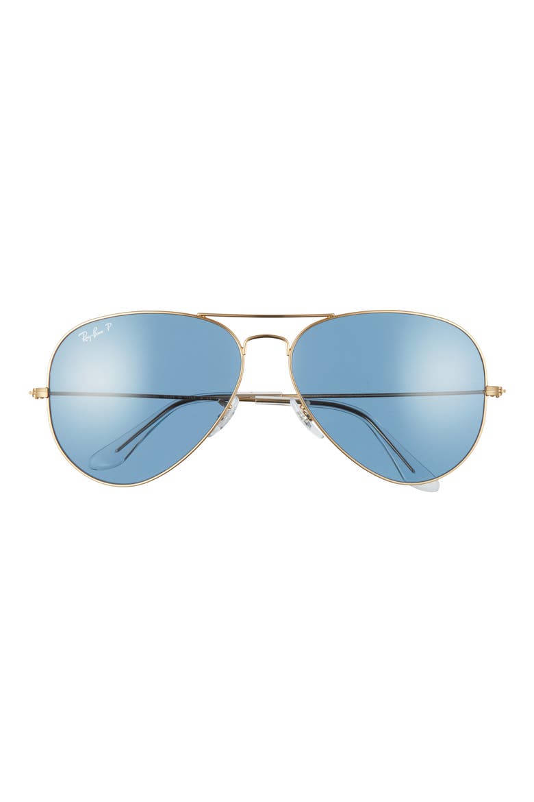 Original 62mm Oversize Polarized Aviator Sunglasses, Main, color, GOLD/ BLUE