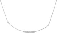 Haus of Brilliance .925 Sterling Silver 1/5 Cttw Diamond Curved Bar Diamond Necklace