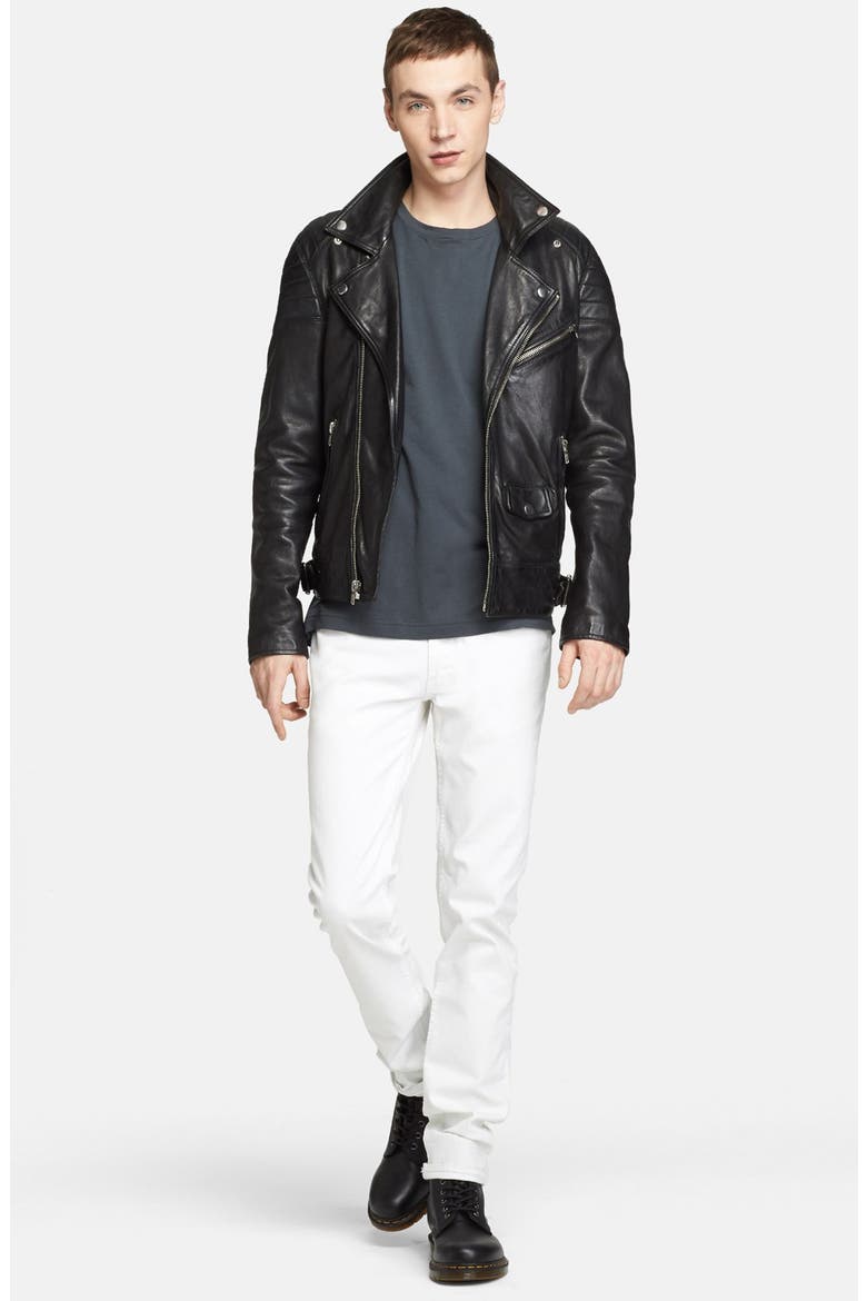 'Leather Jacket 31' Leather Moto Jacket, Alternate, color, BLACK