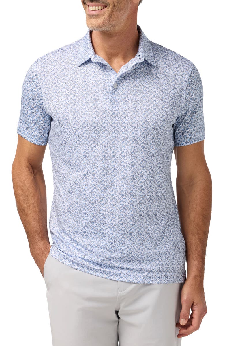 Mizzen+Main Versa Trim Fit Performance Golf Polo, Main, color, White Tap In