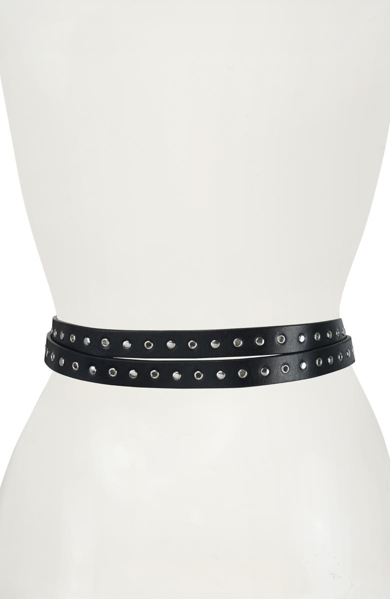 Rebecca Minkoff Stud Double Wrap Leather Belt, Alternate, color, 
