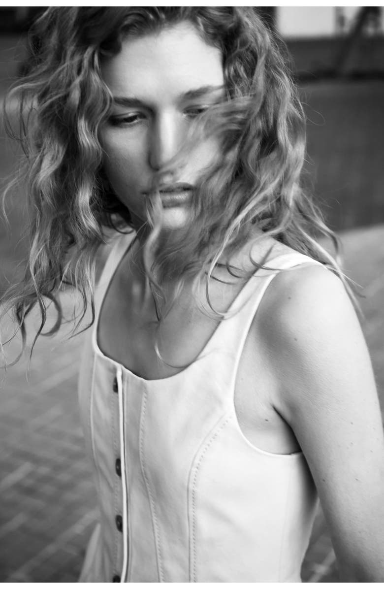 H&M Fitted vest, Main, color, Light Beige