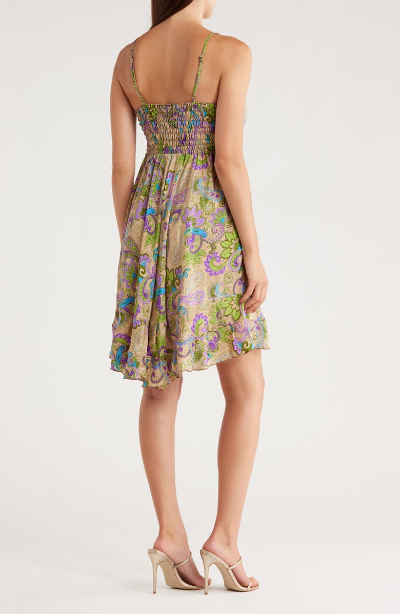 La Fiorentina Print Babydoll Dress, Alternate, color, Green