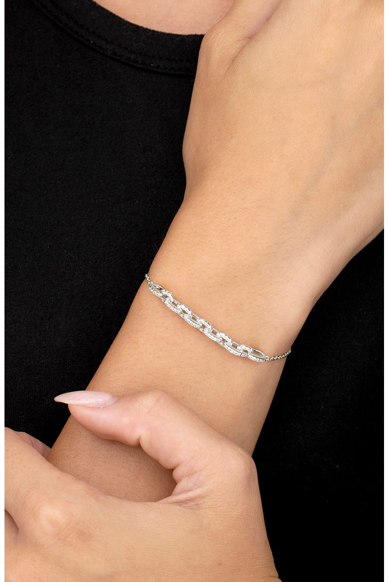 Harper Pavé Cubic Zirconia Link Bracelet, Alternate, color, SILVER