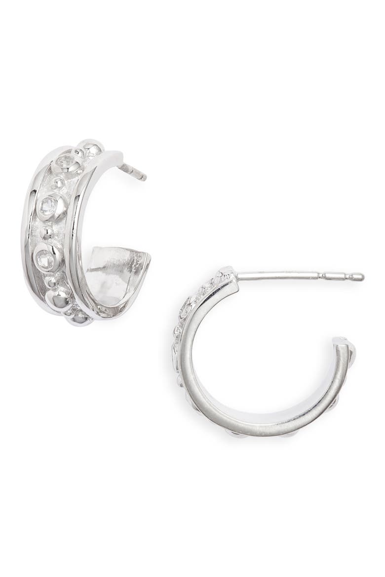 Dew Drop Méditerranée Hoop Earrings, Main, color, SILVER