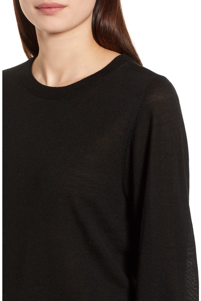 Puff Sleeve Sweater, Alternate, color, BLACK