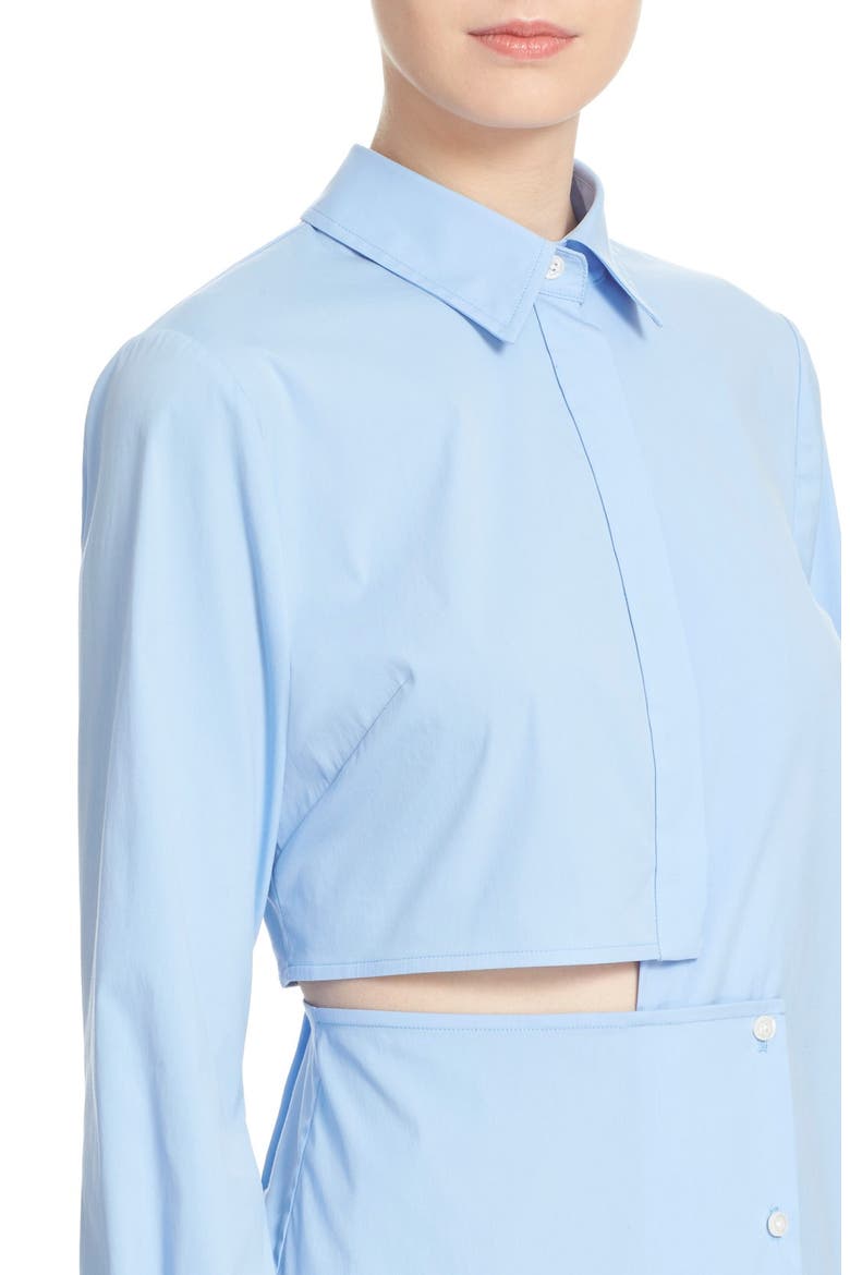 Side Cutout Poplin Shirtdress, Alternate, color, SKY