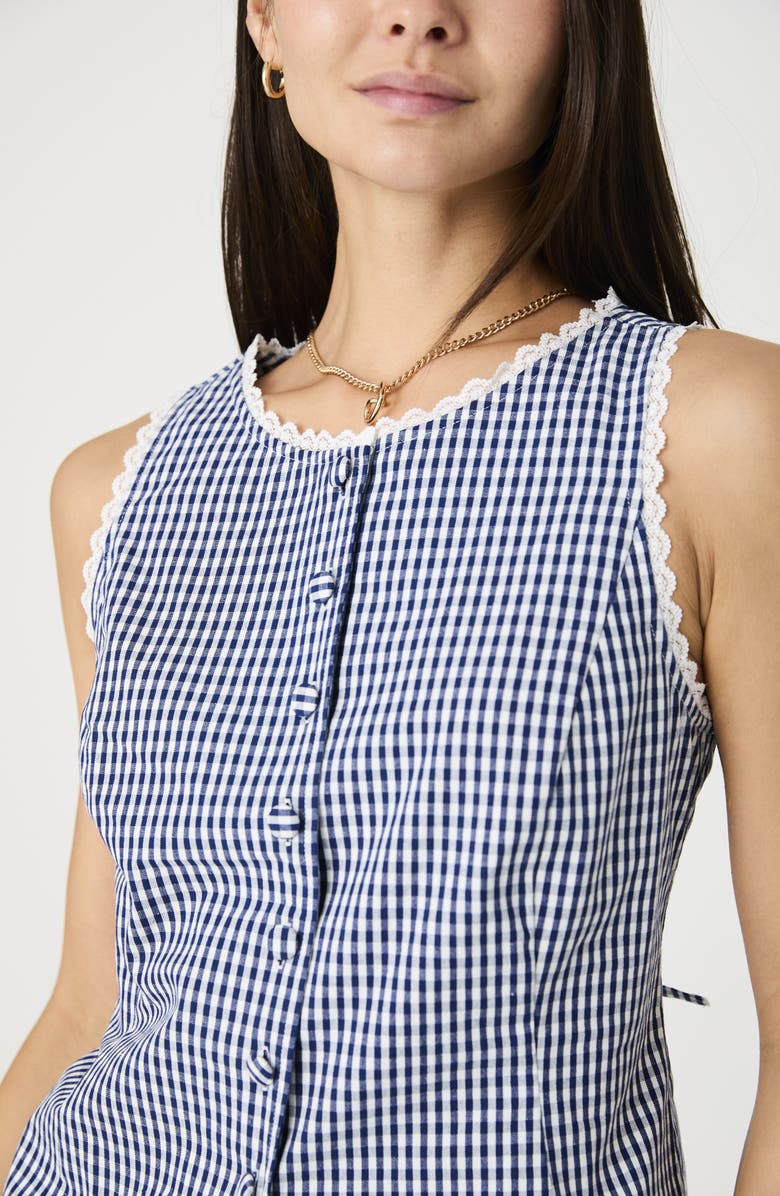 French Connection Gingham Cotton Poplin Vest, Alternate, color,