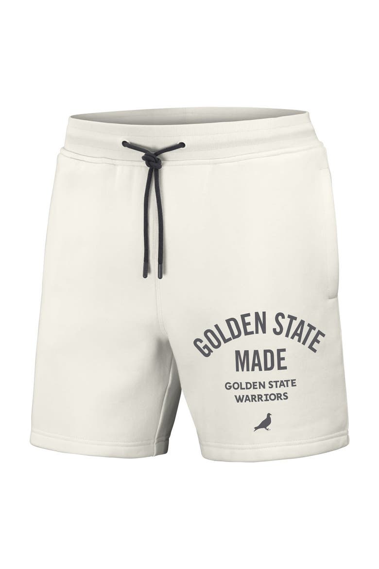 Men's NBA x Staple Cream Golden State Warriors Heavyweight Fleece Shorts, Alternate, color, Cream