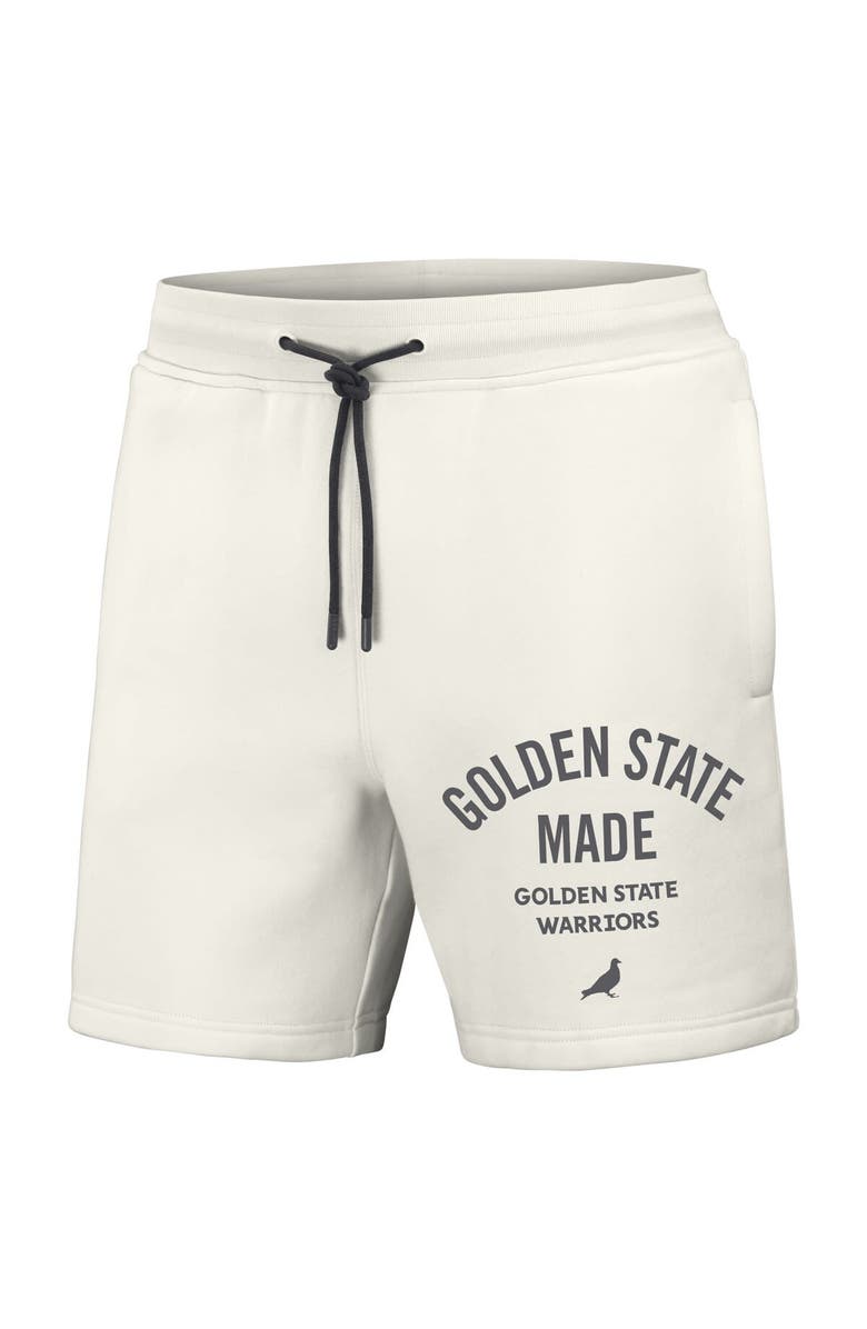 STAPLE Men's NBA x Staple Cream Golden State Warriors Heavyweight Fleece Shorts, Alternate, color, Cream
