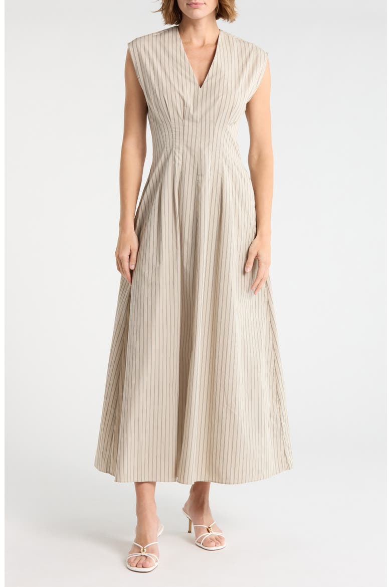 Isabella Stripe Sleeveless Maxi Dress, Main, color, SANDSTONE