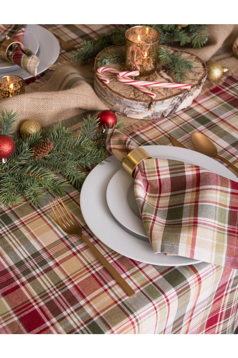 Give Thanks Plaid Tablecloth 70 Round, Alternate, color, Give Thanks