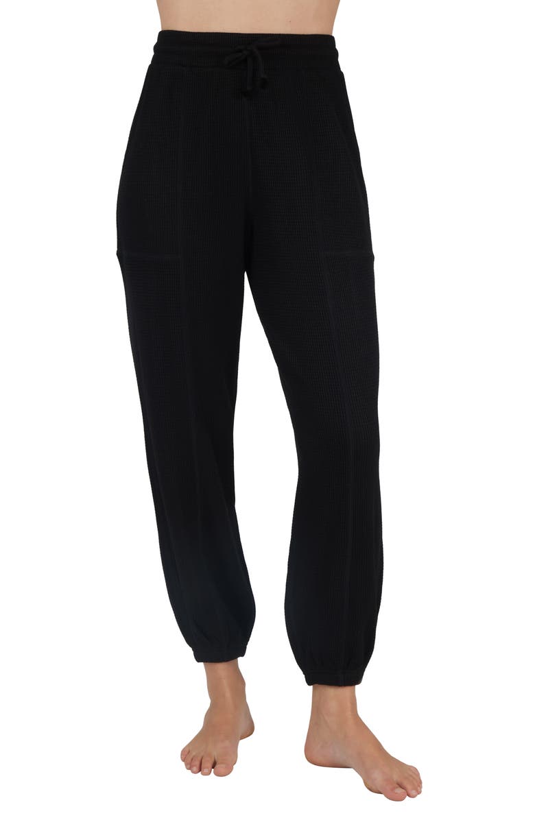 YOGALICIOUS Waffle Knit Brushed Joggers, Main, color, 