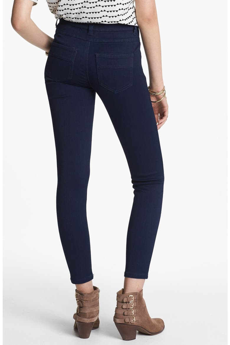 High Waist Skinny Jeans, Alternate, color, DARK RINSE