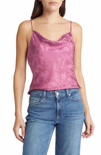 Giovanna Cowl Neck Cotton Blend Tank Top