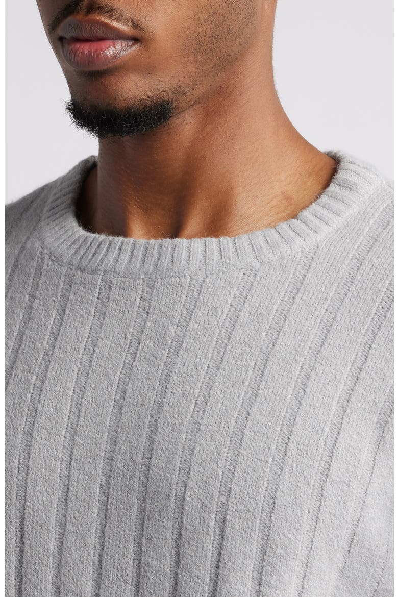 Rib Crewneck Sweater, Alternate, color, GREY ALLOY