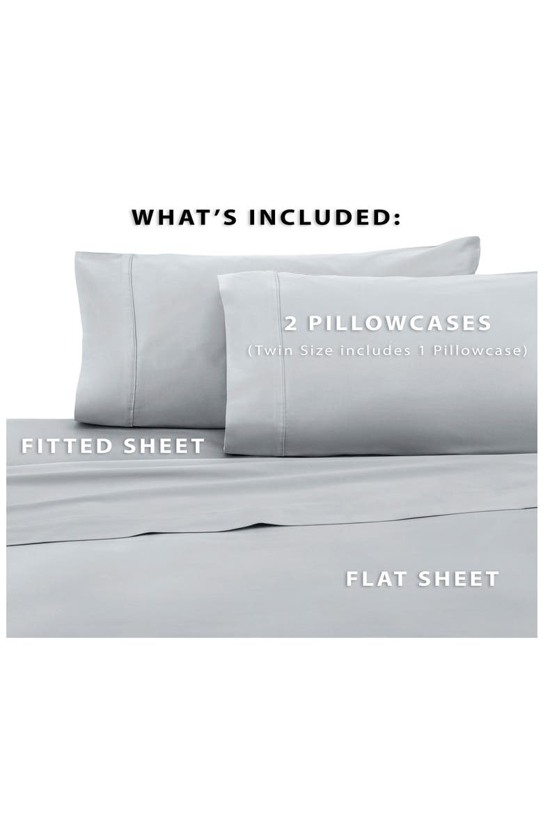 Solid 400 Thread Count Cotton Sateen Sheet Set, Alternate, color, LIGHT GREY