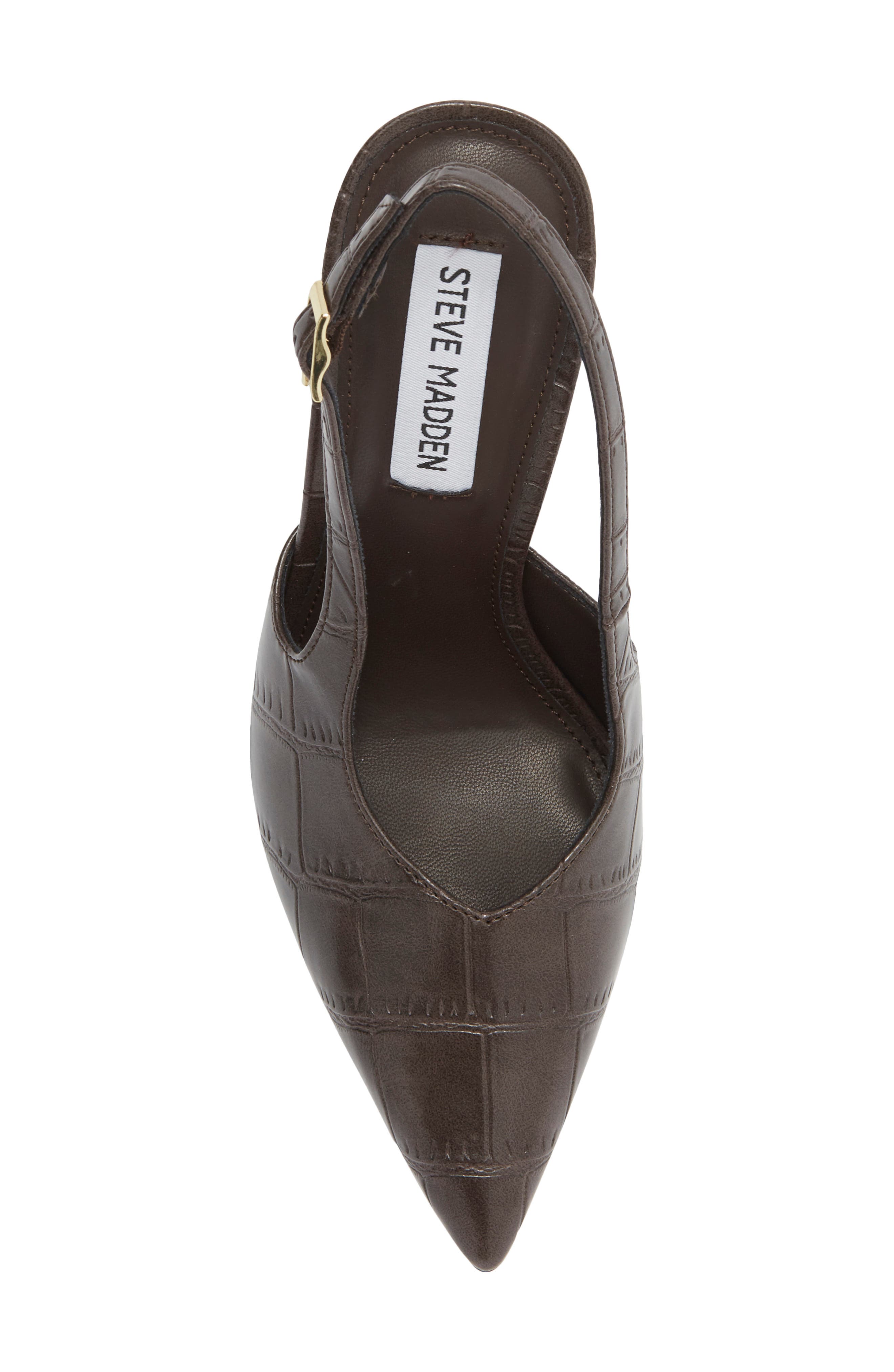 Beverlie Pointed Toe Slingback Pump, Alternate, color, BROWN CROCO