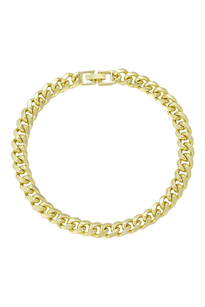 Curb Chain Anklet, Main, color, GOLD