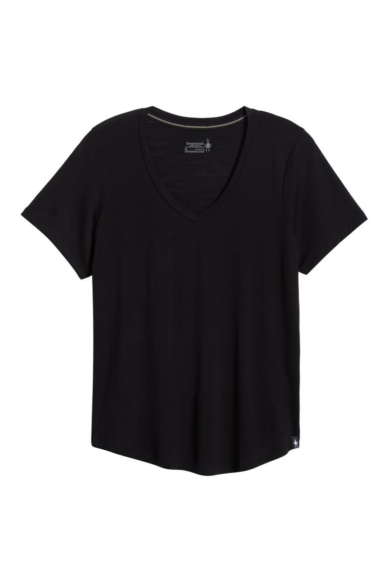 Ultralite V-Neck Short Sleeve T-Shirt, Alternate, color, BLACK