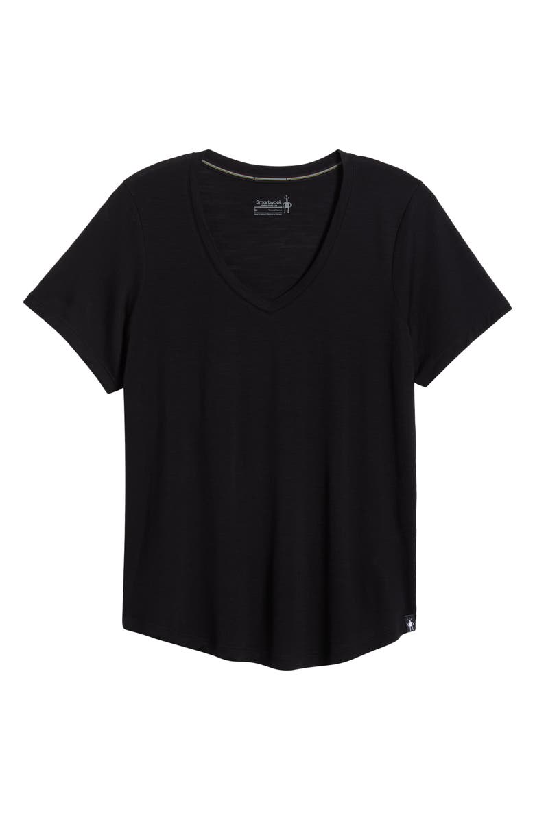 Smartwool Ultralite V-Neck Short Sleeve T-Shirt, Alternate, color, Black
