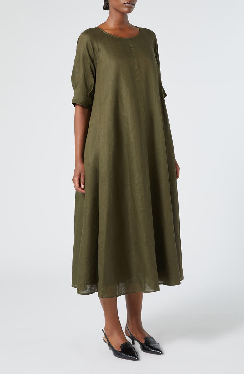 Marina Rinaldi Kiens Linen A-Line Maxi Dress, Main, color, 