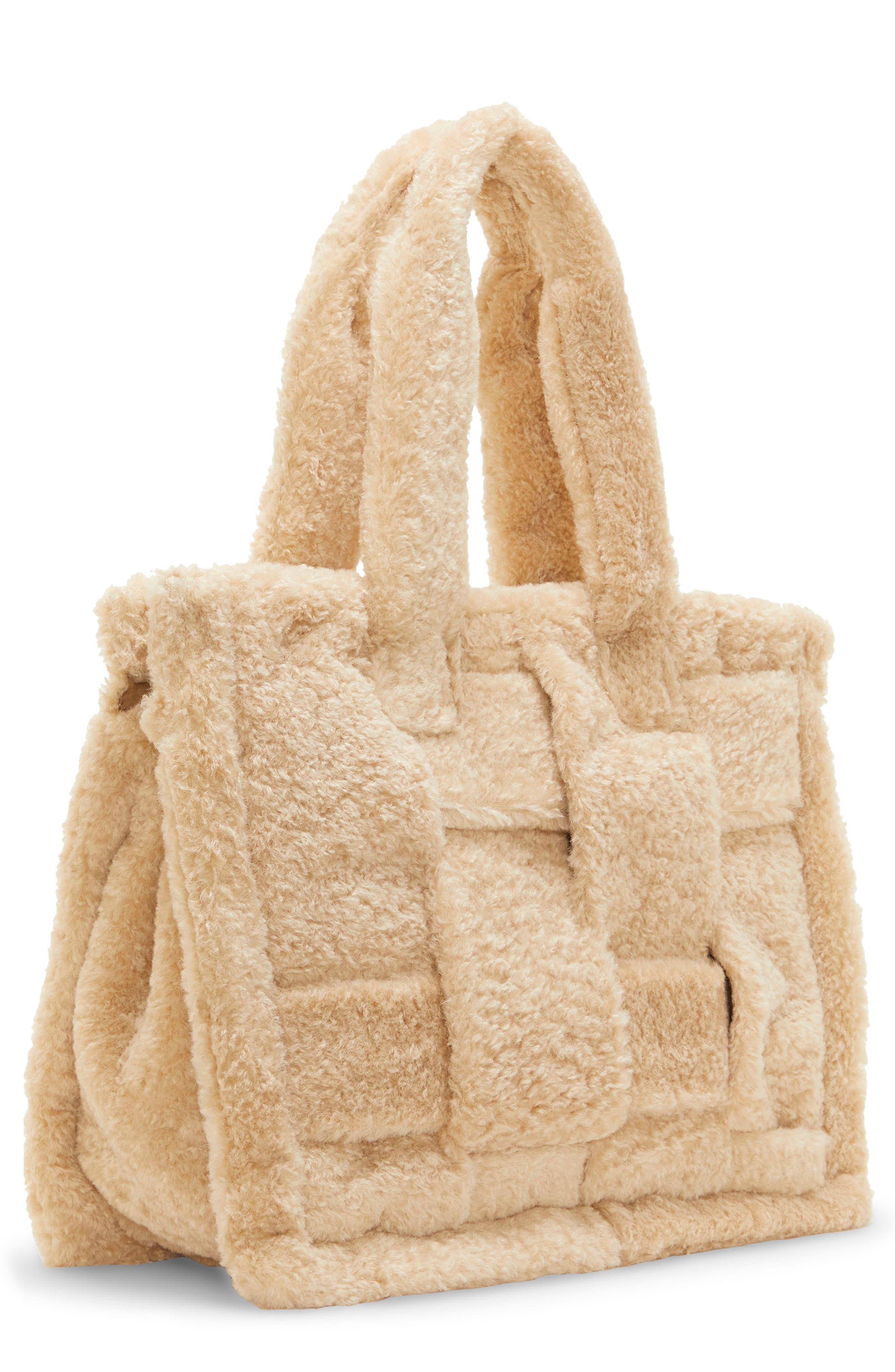 Orla Faux Shearling Tote, Alternate, color, NATURAL FAUX SHEARLING