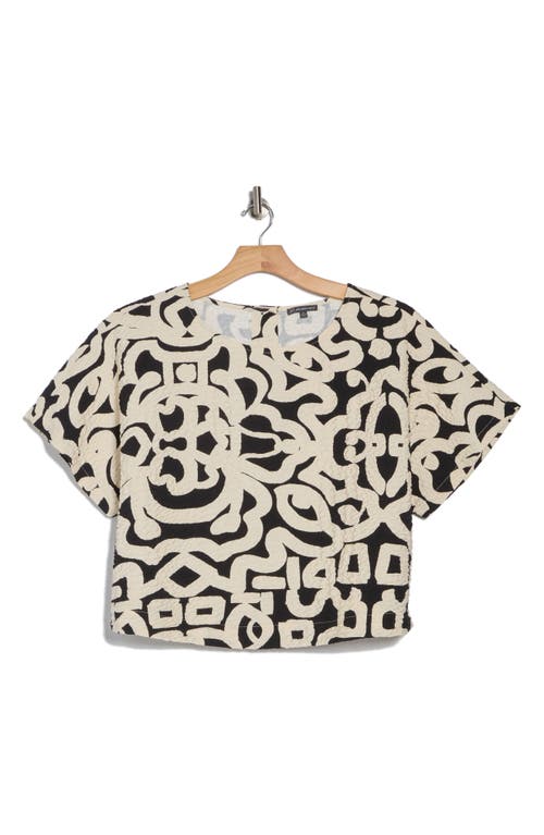 ADRIANNA PAPELL ADRIANNA PAPELL CRINKLE PRINT CROP TOP