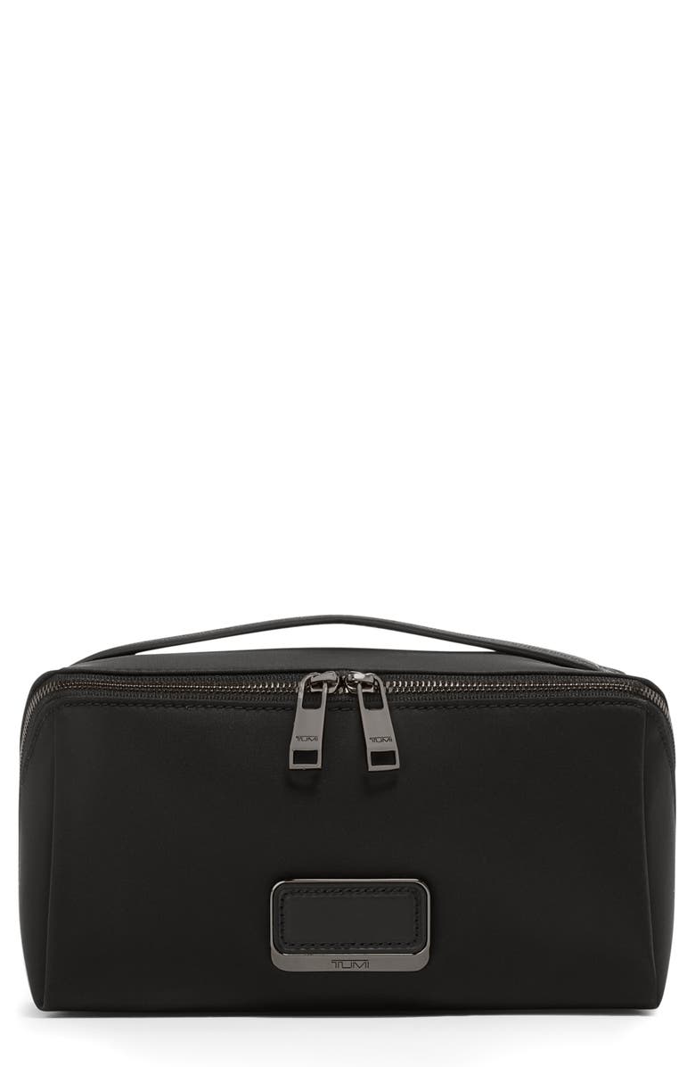 TUMI Dallas Cosmetics Bag, Main, color, Black/ Gunmetal
