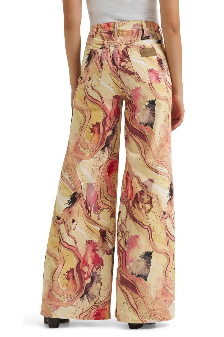 Western High Waist Wide Leg Jeans, Alternate, color, MARBLED HORSE