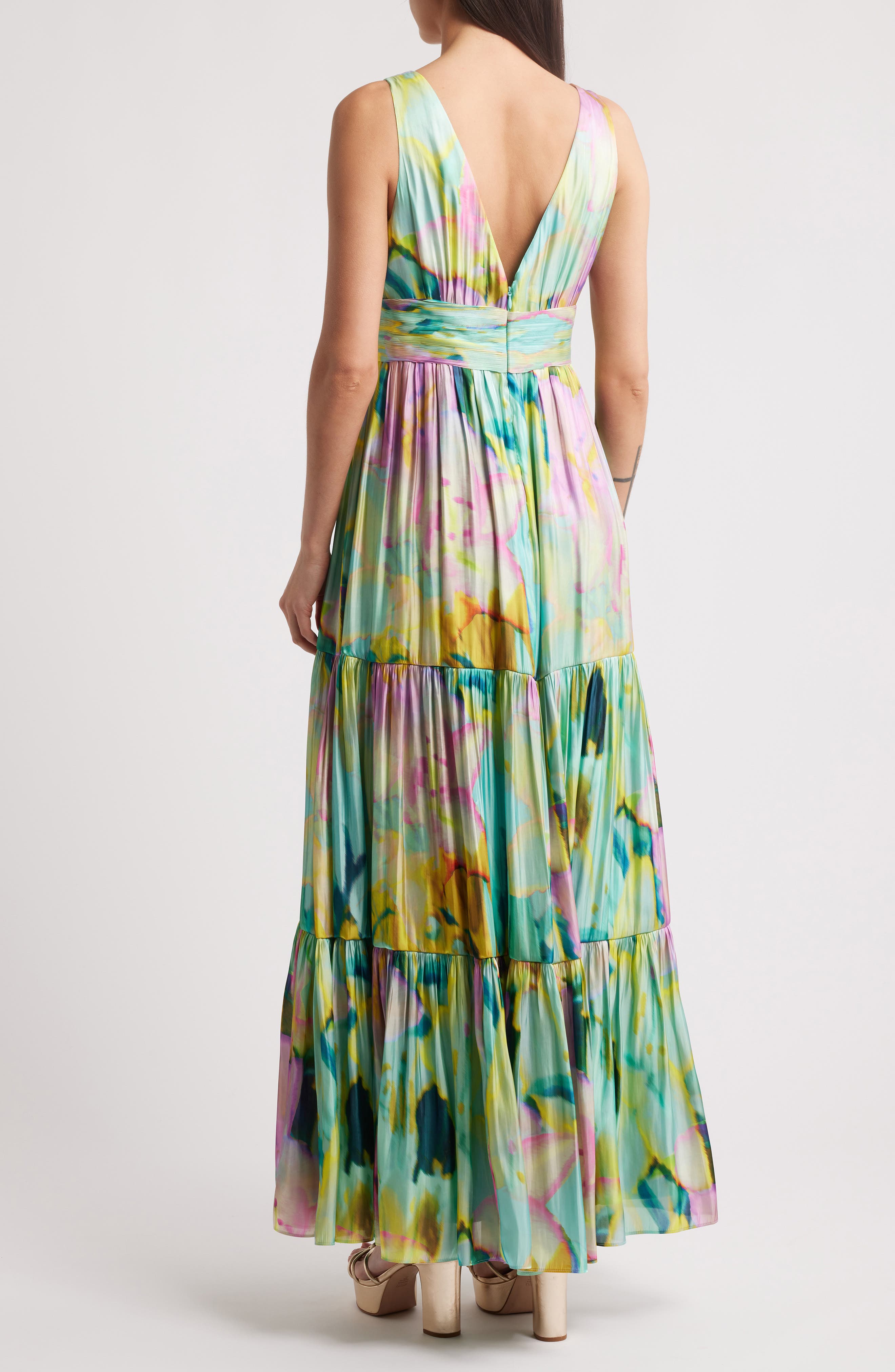 Britt Pleated Satin Gown - image 2