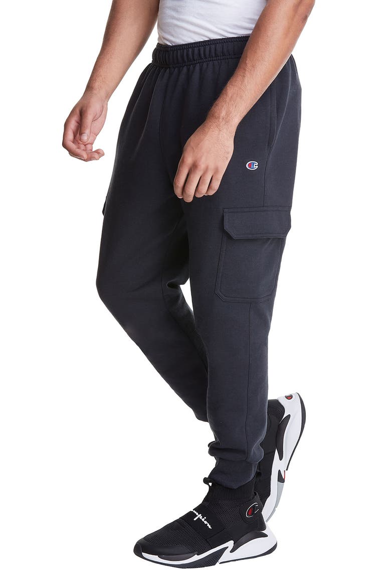 Powerblend Cargo Joggers, Alternate, color, BLACK