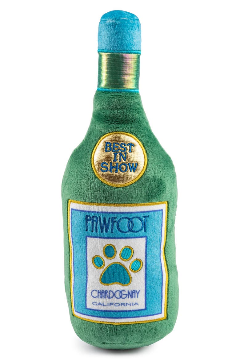 Pawfoot Wine Dog Toy, Main, color, GREEN MULTI
