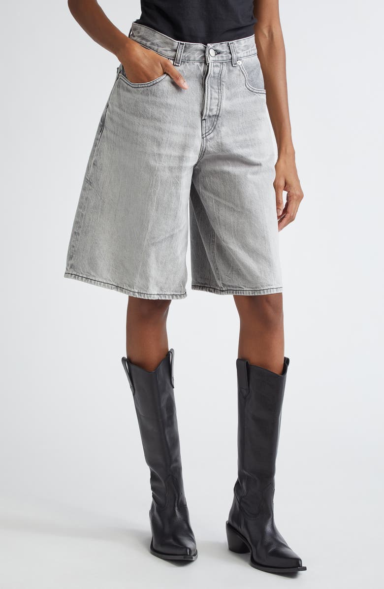 Haikure Becky Wide Leg Denim Shorts, Main, color, Fog Grey