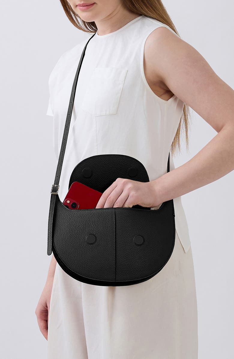 behno Nadia Leather Crossbody Bag, Alternate, color, Black