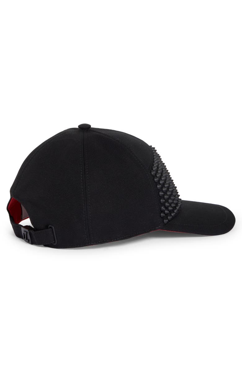 Christian Louboutin Enky Spike Cotton Canvas Baseball Cap, Alternate, color, 