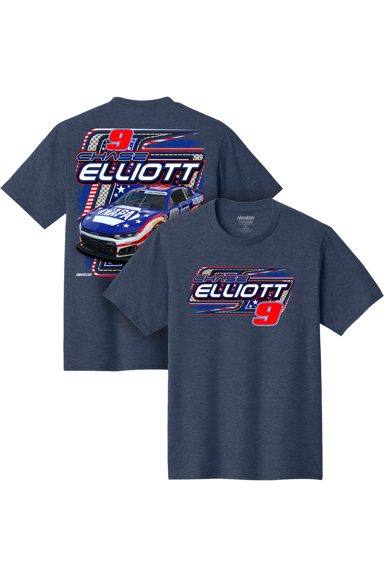 Men's Classic Ink Heather Navy Chase Elliott NAPA Patriotic Car T-Shirt, Main, color, Heather Navy