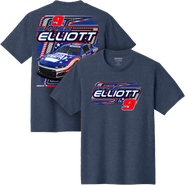 Classic Ink Men's Classic Ink Heather Navy Chase Elliott NAPA Patriotic Car T-Shirt