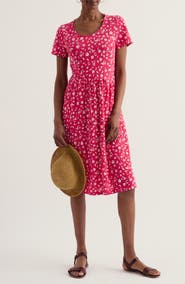 Seasalt Cornwall Enor Floral Organic Cotton Fit & Flare Midi Dress