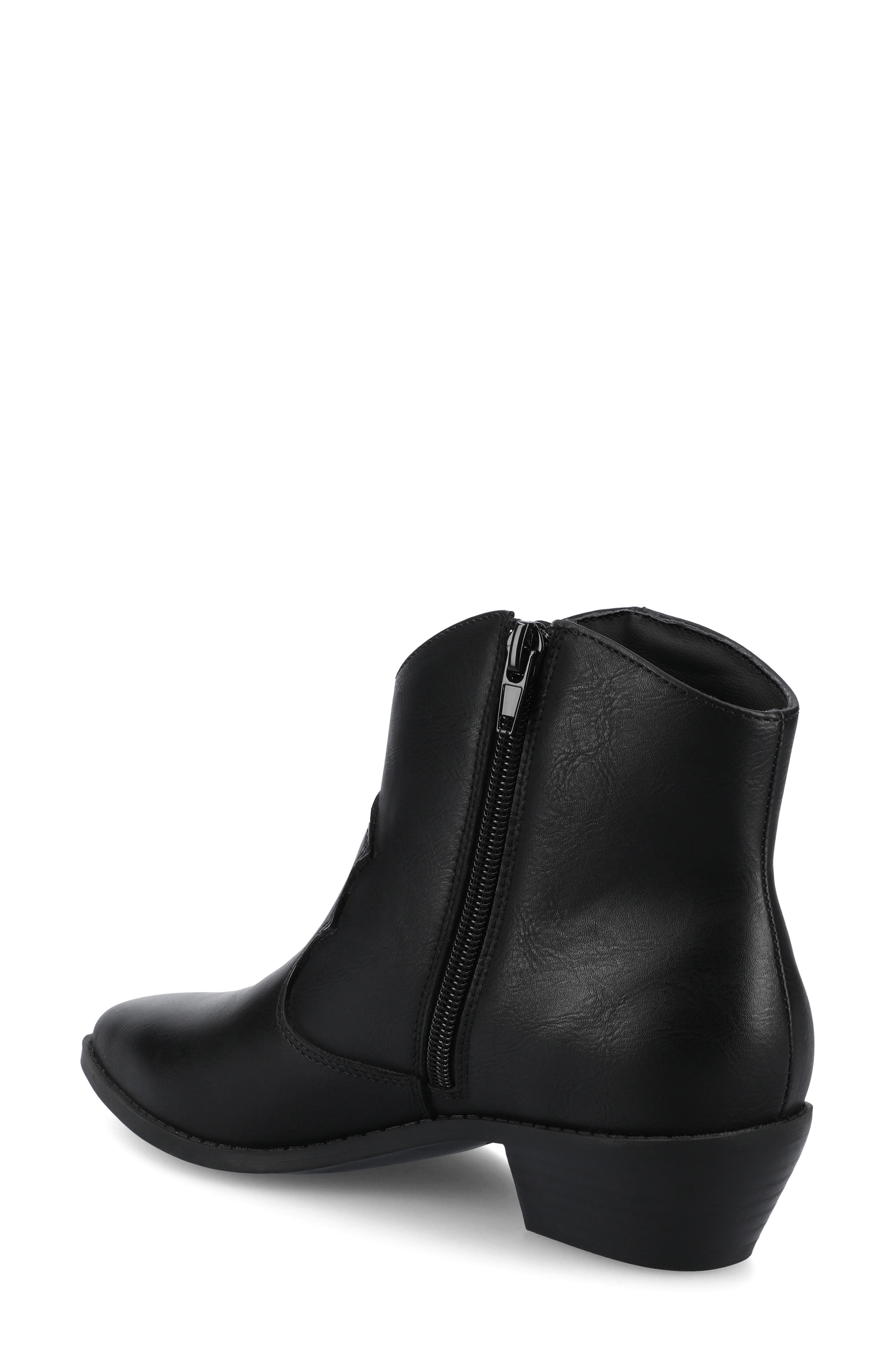 Journee Collection Taliah Western Ankle Boot - Wide Width Available, Alternate, color, Black