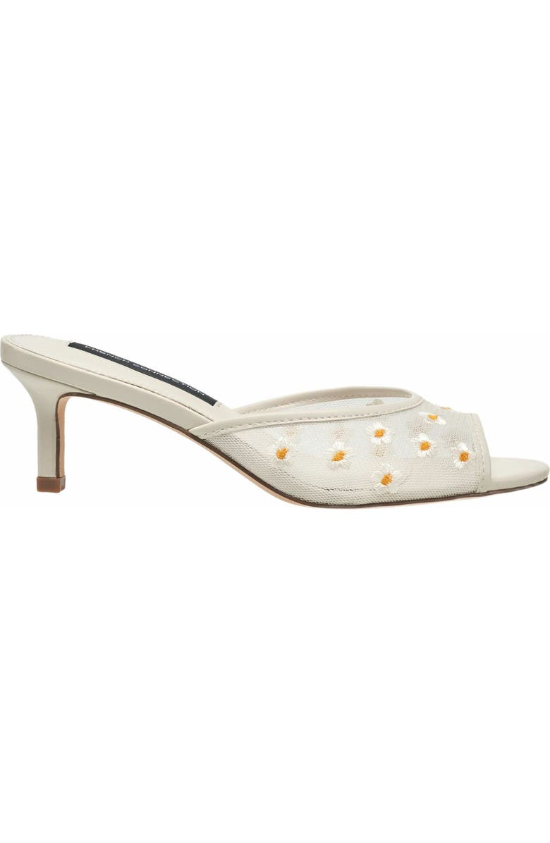French Connection Nancy Mesh Embroidered Kitten Heel, Alternate, color, White