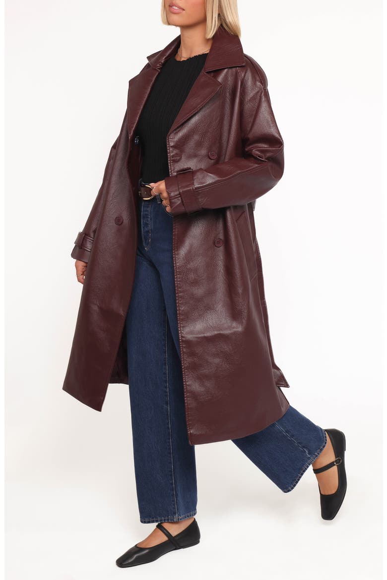 Vita Faux Leather Jacket, Alternate, color, BURGUNDY