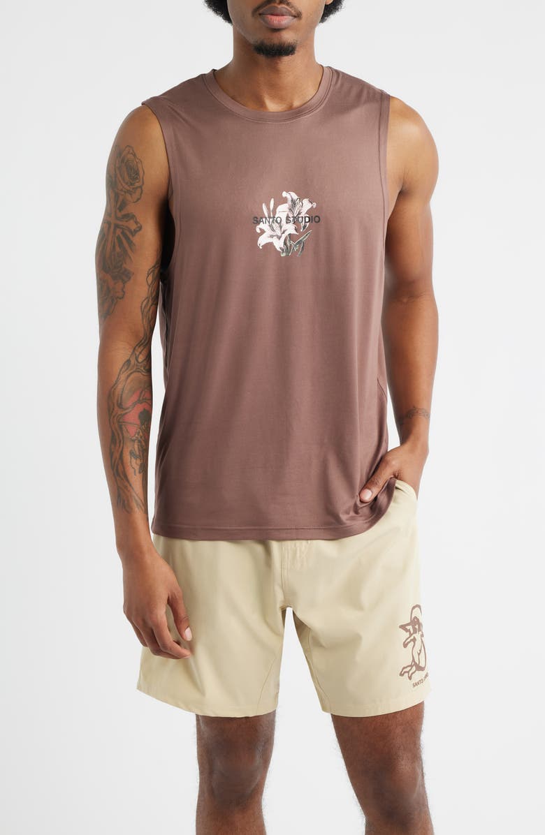 SANTO STUDIO Tempo Good Energy Tech Tank, Main, color, Holy Brown