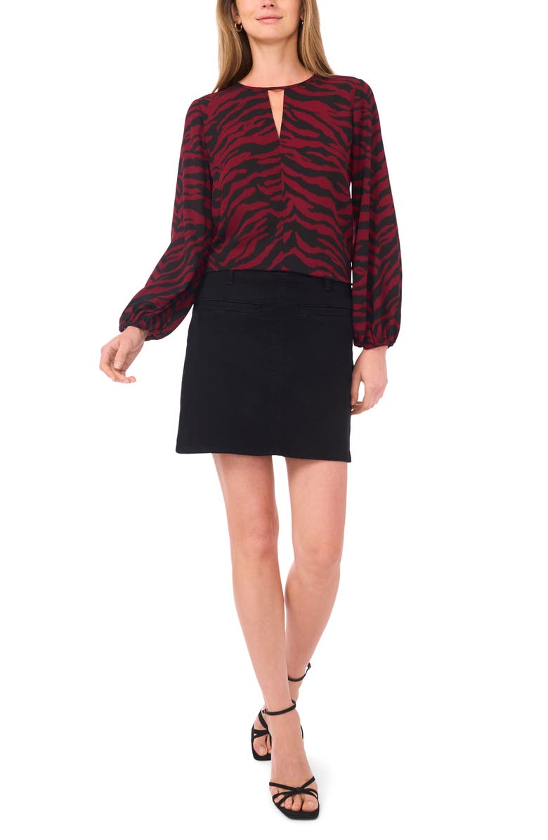 Vince Camuto Zebra Stripe Cutout Top, Alternate, color, Boysenberry