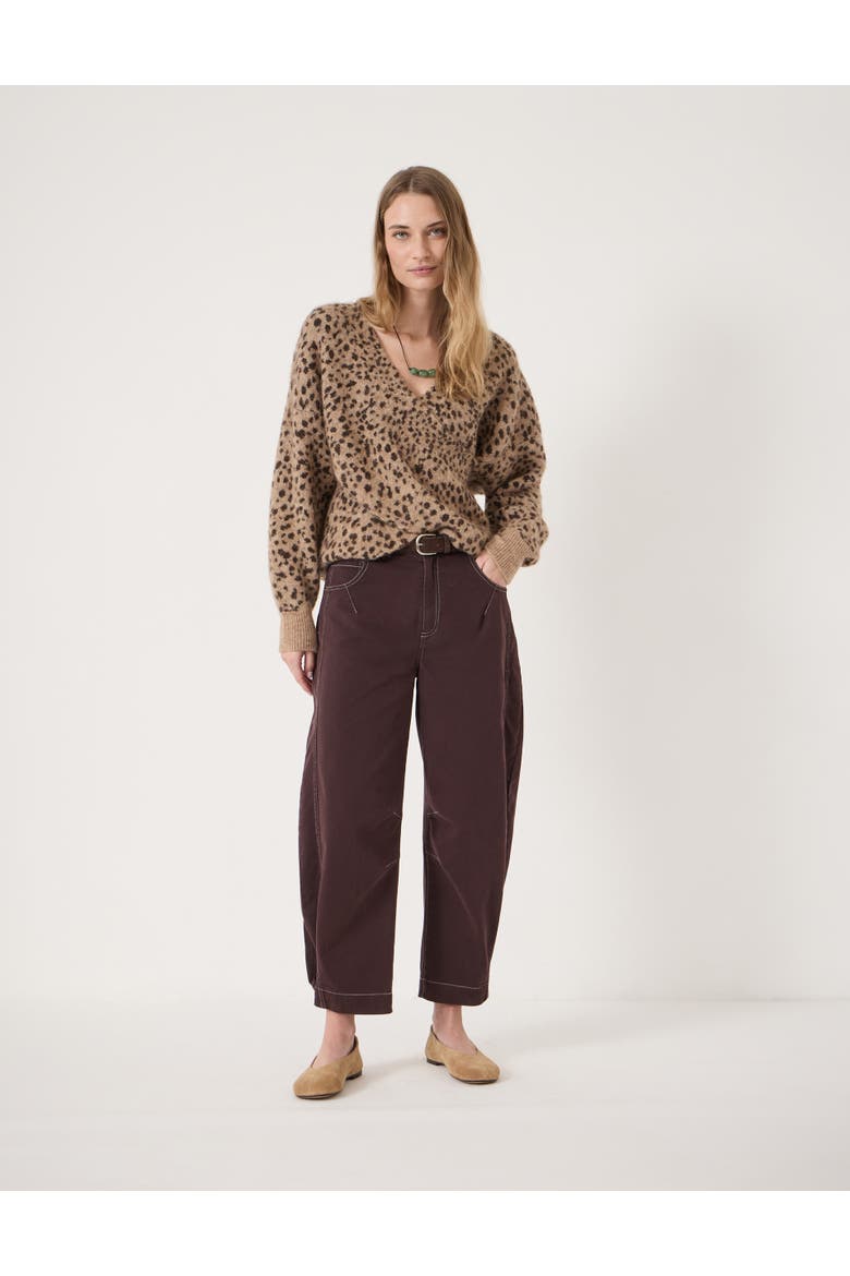 Betty Wool Blend Patterned Wrap Jumper, Alternate, color, Hazelnut Brown