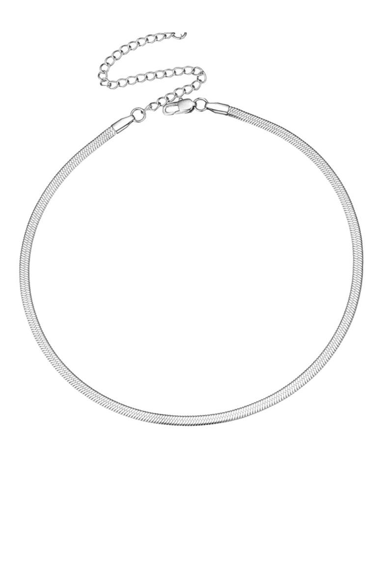 Emra 18K White Gold Plated Snake Chain Necklace  Sleek Sophistication & Versatility, Alternate, color, Silver
