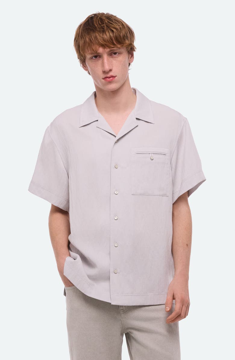 Helmut Lang Solid Camp Shirt, Alternate, color, Ice