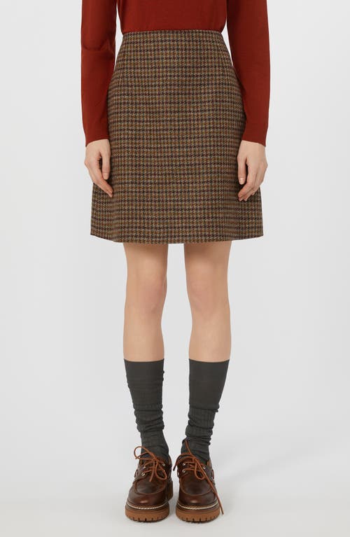 Weekend Max Mara Houndstooth Wool-blend Mini Skirt In Brown